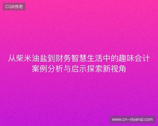 从柴米油盐到财务智慧生活中的趣味会计案例分析与启示探索新视角 从柴米油盐到财务智慧生活中的趣味会计案例分析与启示探索新视角