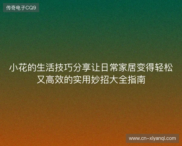 小花的生活技巧分享让日常家居变得轻松又高效的实用妙招大全指南